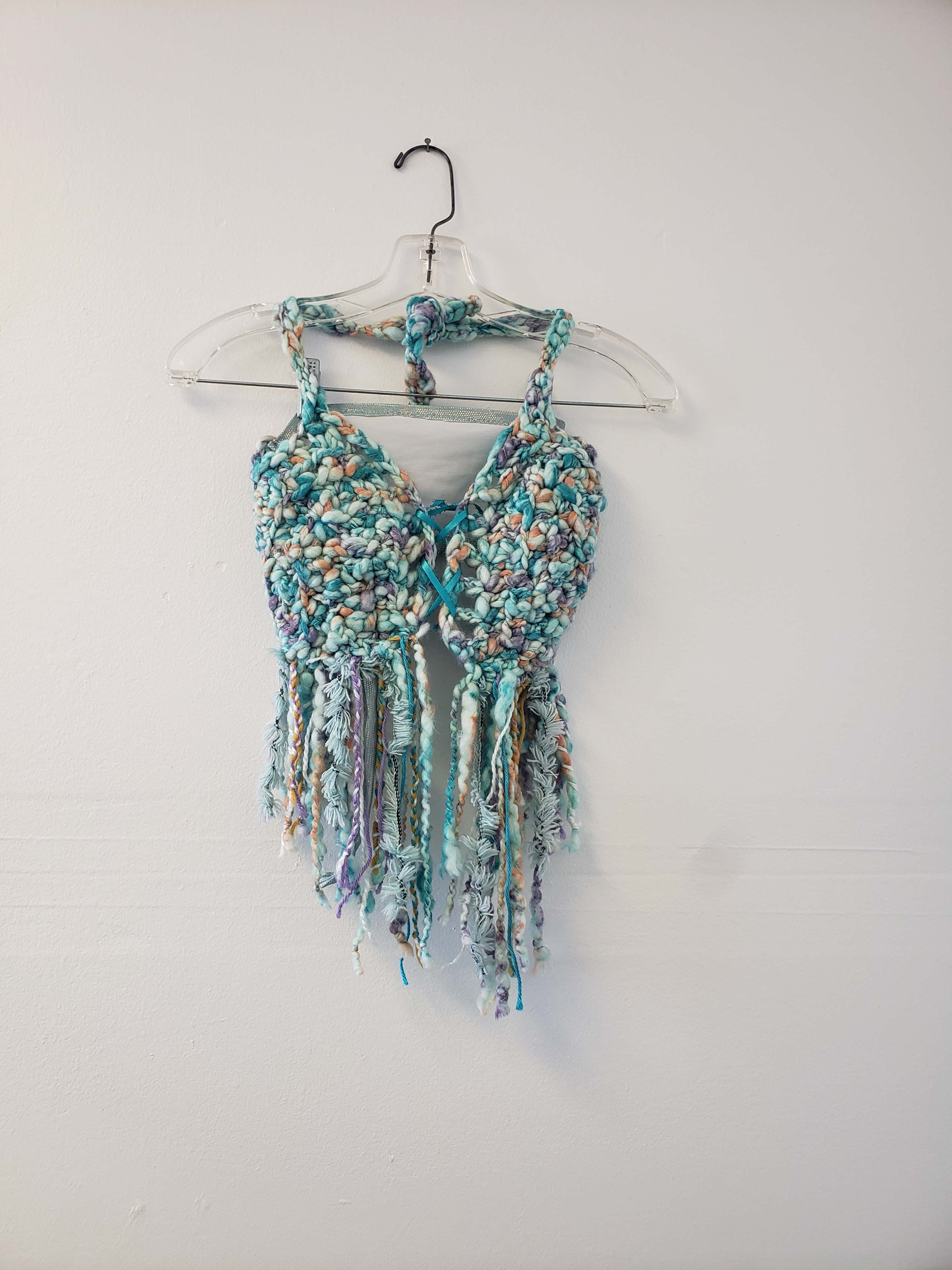 Seafoam Fringe Bralette